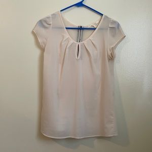 Cream keyhole blouse